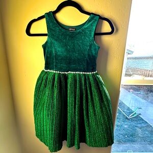 Girls emerald green dress size 6x